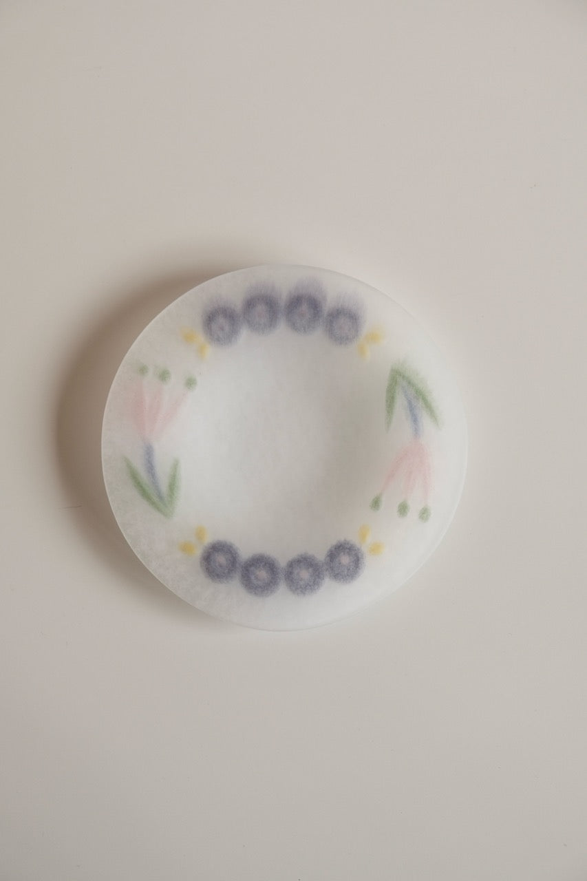 Tang Shui | Pâte de Verre Floral Plate