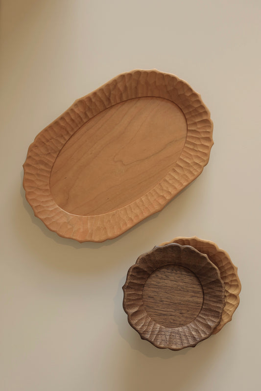 YU | Wooden Flower-shaped Plate