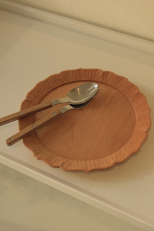 YU | Wooden Flower-shaped Plate Round