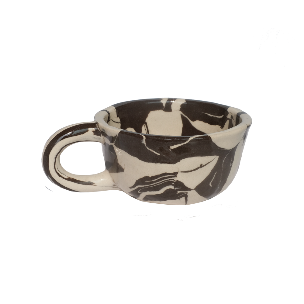 Pollygarden | Black Marble Latte Mug – Late Morning